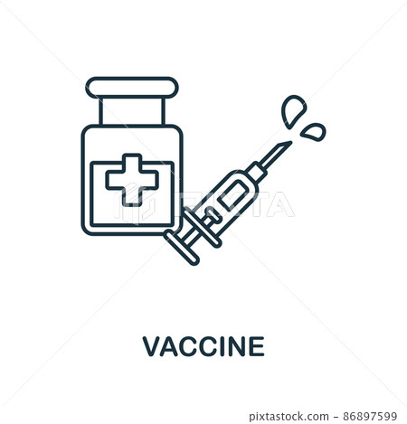 Vaccine icon. Line element from vaccination collection. Linear Vaccine icon sign for web design, infographics and more. 86897599