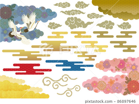Cloud illustration set 86897646