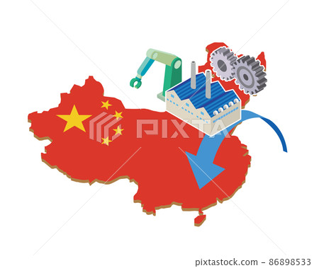 Image of transfer of factory equipment to China 86898533