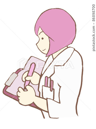 Illustration of a clinical psychologist performing a psychological test Simple Illustration of a clinical psychologist performing a psychological test Simple 86898700