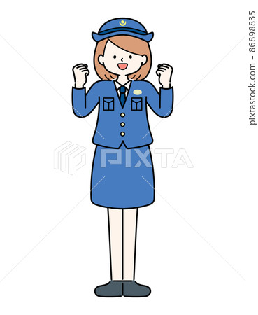 Police woman in a pose that works hard 86898835