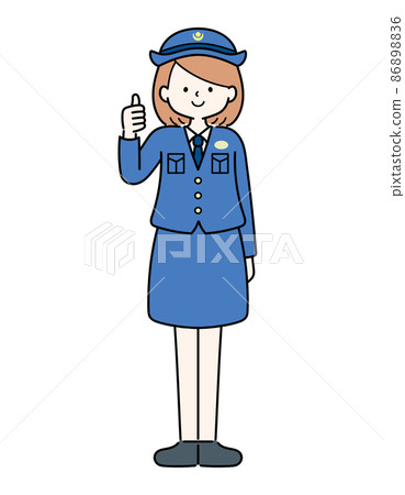 Police woman giving a good sign 86898836
