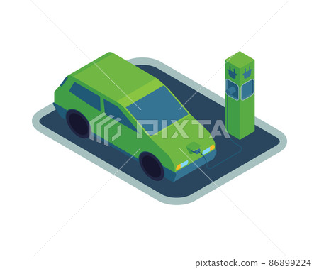 Car Charge Station Composition 86899224
