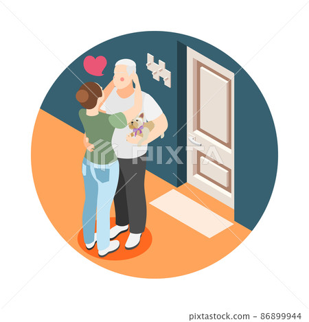 Loving Couple Kiss Composition 86899944