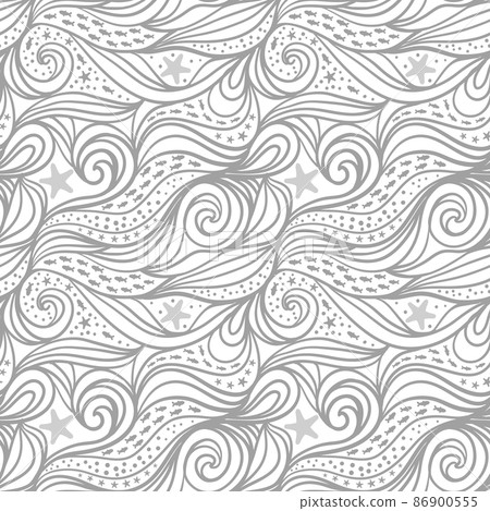 Sea waves seamless pattern 86900555