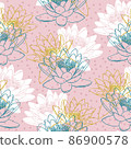 Seamless pattern with water lilies 86900578