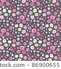Ditsy flowers and branches seamless pattern 86900655
