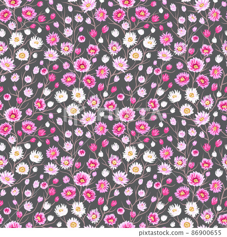 Ditsy flowers and branches seamless pattern 86900655