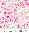Ditsy flowers and branches seamless pattern 86900658