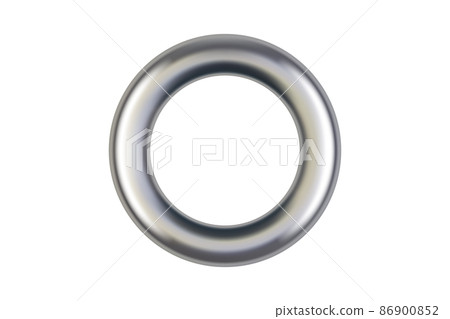 Isolated realistic metal silver grommet ring for banner 86900852