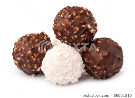 Chocolate Belgian candy isolated on white background Chocolate Belgian candy isolated on white background 86901810