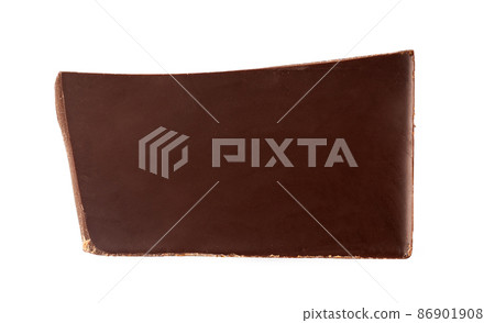 Piece of dark chocolate isolated on white background Piece of dark chocolate isolated on white background 86901908