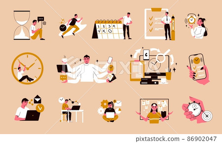 Time Management Color Icons - Stock Illustration [86902047] - PIXTA