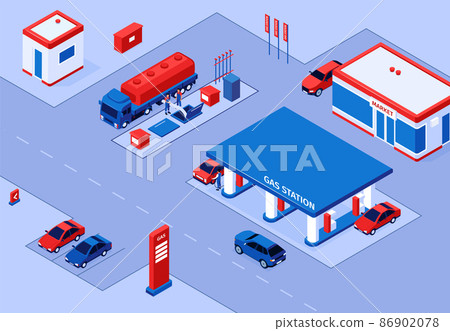 Outdoor Gas Station Composition 86902078