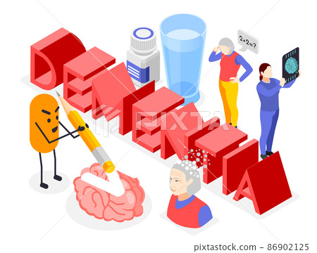Dementia Symptoms Isometric Composition Dementia Symptoms Isometric Composition 86902125