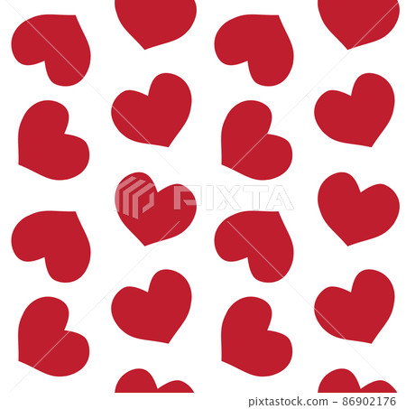 Vector seamless pattern of red hand drawn heart - Stock Illustration ...
