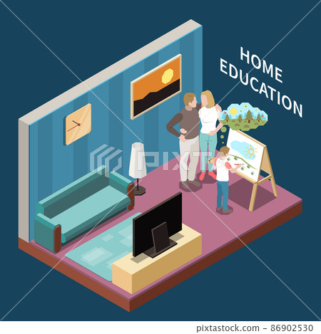 Isometric Home Education - Stock Illustration [86902530] - PIXTA