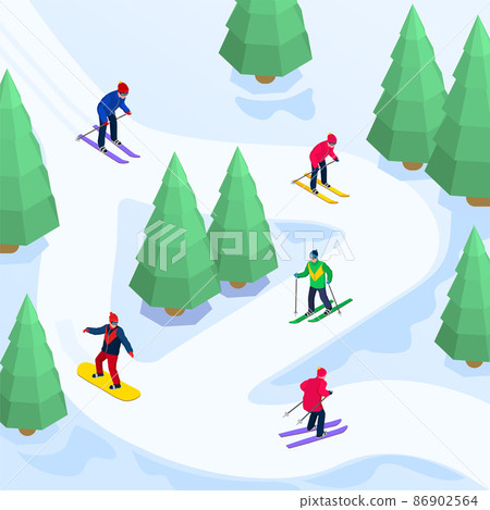 Winter Sports Isometric Composition 86902564
