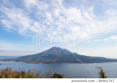 從鹿兒島市吉野公園看櫻島的風景 從鹿兒島市吉野公園看櫻島的風景 86902747