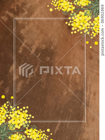 Mimosa acacia swag background material floral pattern handwritten illustration spring image retro Scandinavian design Mimosa acacia swag background material floral pattern handwritten illustration spring image retro Scandinavian design 86902869