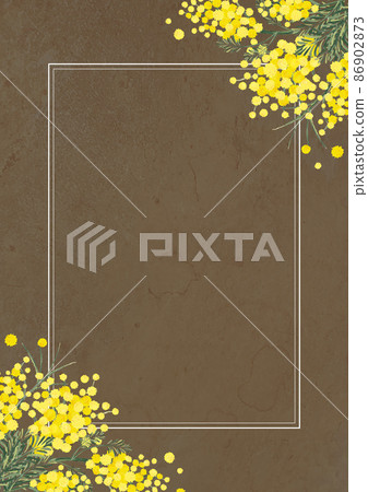 Mimosa acacia swag background material floral pattern handwritten illustration spring image retro Scandinavian design Mimosa acacia swag background material floral pattern handwritten illustration spring image retro Scandinavian design 86902873