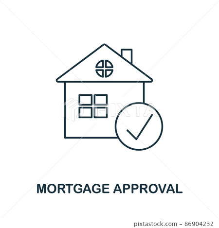 Mortgage Approval outline icon. Thin line style icons from personal finance icon collection. Web design, apps, software and printing simple mortgage approval icon 86904232