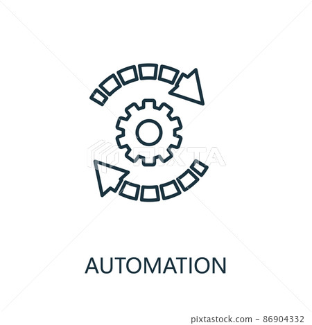 Automation outline icon. Thin line concept... - Stock Illustration ...