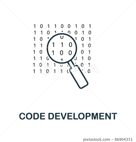 Code Development line icon. Thin design style... - Stock Illustration ...