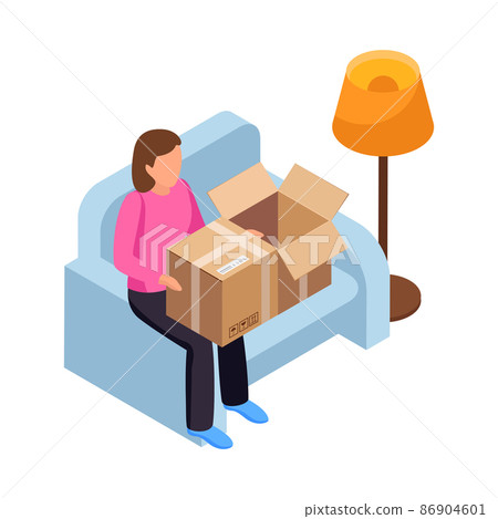Isometric Relocation Icon - Stock Illustration [86904601] - PIXTA