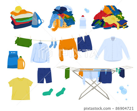 Laundry Clothes Colorful Set 86904721