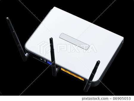 internet router 3d model isolated on black background internet router 3d model isolated on black background 86905053