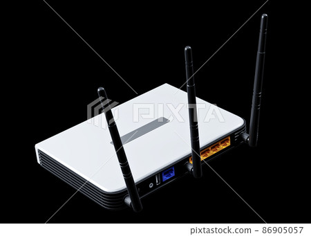internet router 3d model isolated on black background 86905057