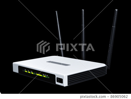 internet router 3d model isolated on black background internet router 3d model isolated on black background 86905062