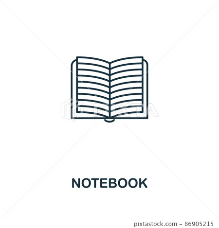 Notebook outline icon. Creative design from school icon collection. Premium notebook outline icon. For web design, apps, software and printing. Notebook outline icon. Creative design from school icon collection. Premium notebook outline icon. For web design, apps, software and printing. 86905215
