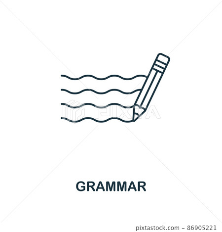 Grammar outline icon. Creative design from school icon collection. Premium grammar outline icon. For web design, apps, software and printing. Grammar outline icon. Creative design from school icon collection. Premium grammar outline icon. For web design, apps, software and printing. 86905221