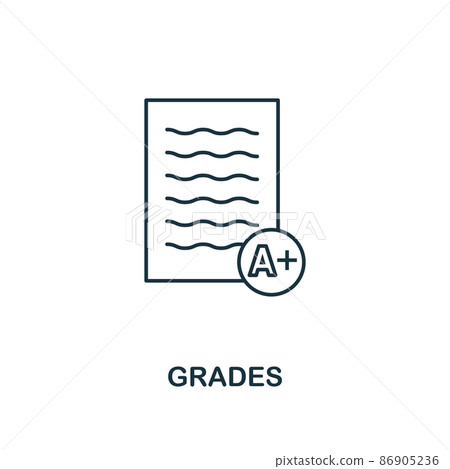 Grades outline icon. Creative design from school icon collection. Premium grades outline icon. For web design, apps, software and printing. Grades outline icon. Creative design from school icon collection. Premium grades outline icon. For web design, apps, software and printing. 86905236