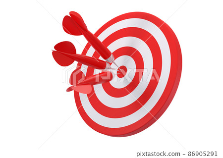 3D. Dart board and darts darts. Concept business finance. 86905291