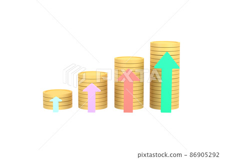 3D. Pile of coins investment ideas finance 86905292