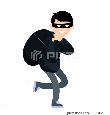 Thief with bag of money Thief with bag of money 86906496
