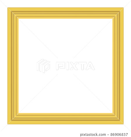 Squared golden vintage wooden frame for your design. Vintage cover. Place for text. Vintage antique gold beautiful rectangular frames for paintings or photographs. Template vector illustration Squared golden vintage wooden frame for your design. Vintage cover. Place for text. Vintage antique gold beautiful rectangular frames for paintings or photographs. Template vector illustration 86906837