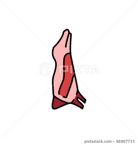 Beef carcass color line icon. Cutting meat. Beef carcass color line icon. Cutting meat. 86907733