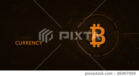 Cryptocurrency background. Bitcoin vector symbol 86907899