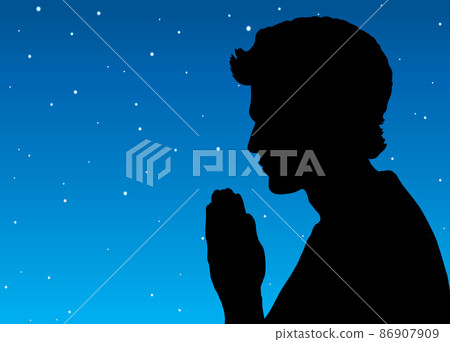 Vector image of the praying person 86907909