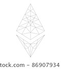 Ethereum symbol isolated on white background. 86907934