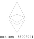 Ethereum symbol isolated on white background. 86907941
