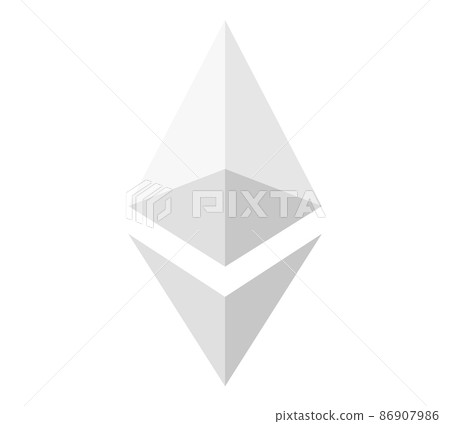 Ethereum symbol isolated. White ethereum symbol. Ethereum symbol isolated. White ethereum symbol. 86907986