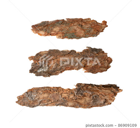 Tree Bark or Garden Mulch Isolated on White Background 86909109