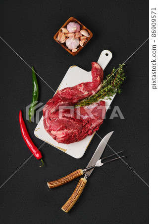 Composition with raw beef whole tenderloin 86909571