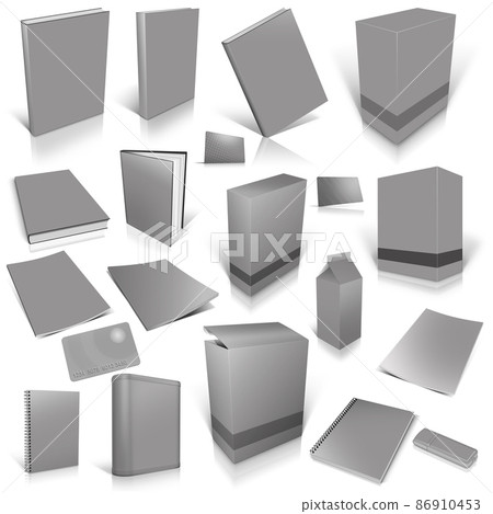 Grey 3d blank cover collection 86910453