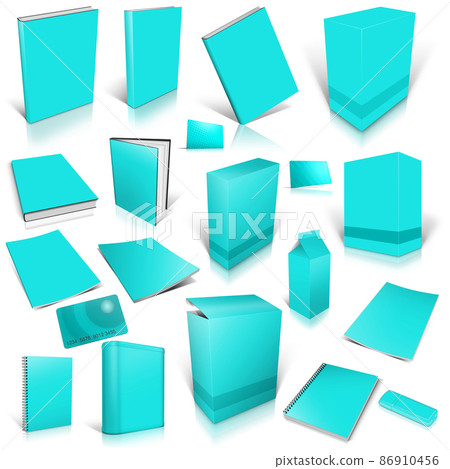 Cyan 3d blank cover collection 86910456